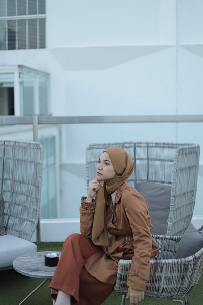 woman sitting outside